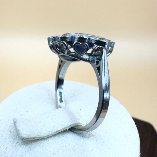 PLATINUM TANZANITE 300CT AND DIAMOND 226CT CLUSTER RING 75G - ADDITIONAL PHOTO 11