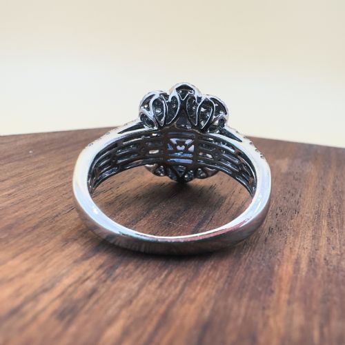 LE VIAN PLATINUM CEYLON SAPPHIRE AND DIAMOND 120CT CLUSTER RING 109G - ADDITIONAL PHOTO 6