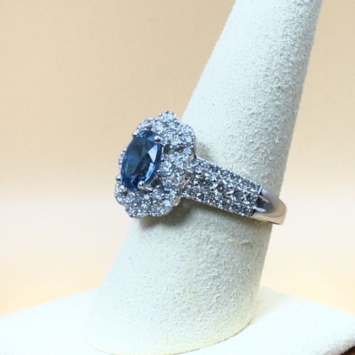 LE VIAN PLATINUM CEYLON SAPPHIRE AND DIAMOND 120CT CLUSTER RING 109G - ADDITIONAL PHOTO 8