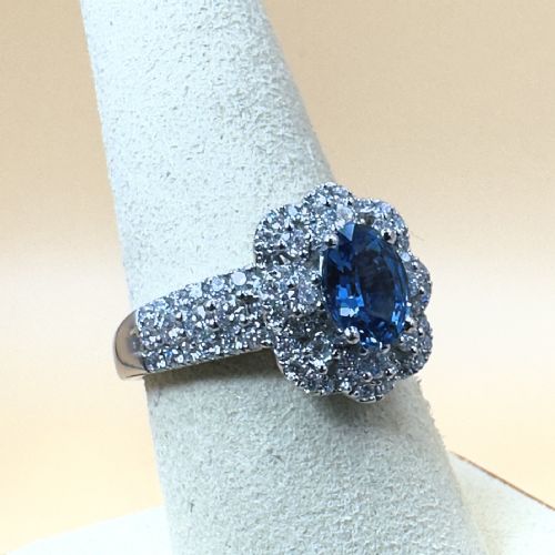 LE VIAN PLATINUM CEYLON SAPPHIRE AND DIAMOND 120CT CLUSTER RING 109G - ADDITIONAL PHOTO 9