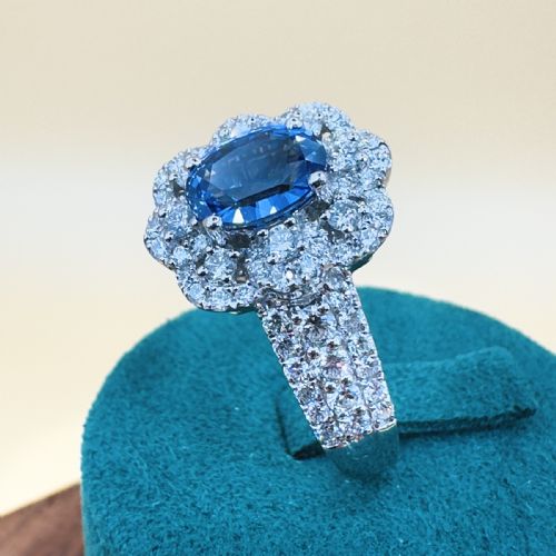 LE VIAN PLATINUM CEYLON SAPPHIRE AND DIAMOND 120CT CLUSTER RING 109G - ADDITIONAL PHOTO 11