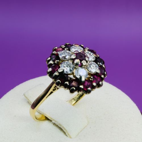 18CT YELLOW GOLD RUBY AND DIAMOND 060CT CLUSTER RING - ADDITIONAL PHOTO 10