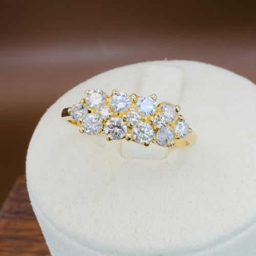 18ct Gold Vintage Brilliant Diamond (0.75ct) Cluster Ring