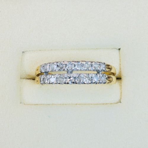 18ct Yellow Gold Vintage Diamond (0.54ct) Double Half Eternity Ring