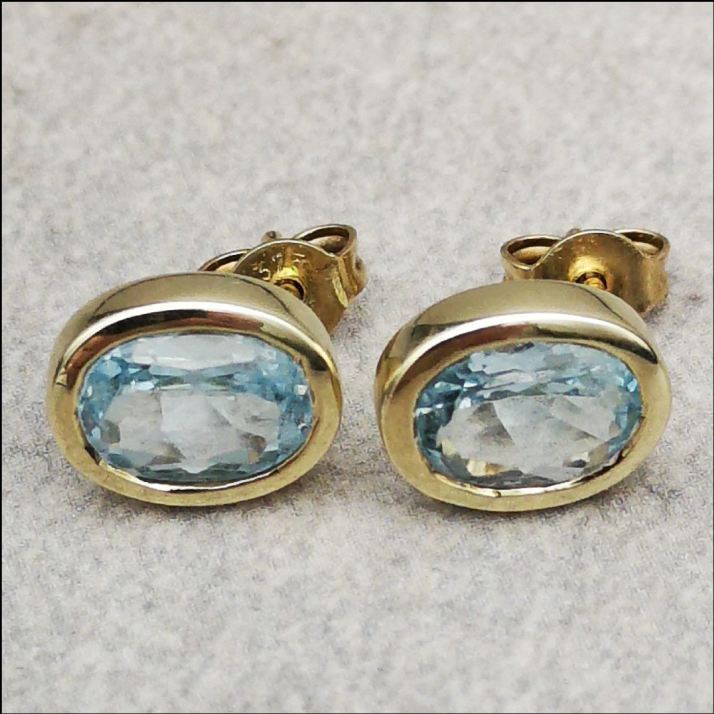 9ct Blue Topaz Stud Earrings