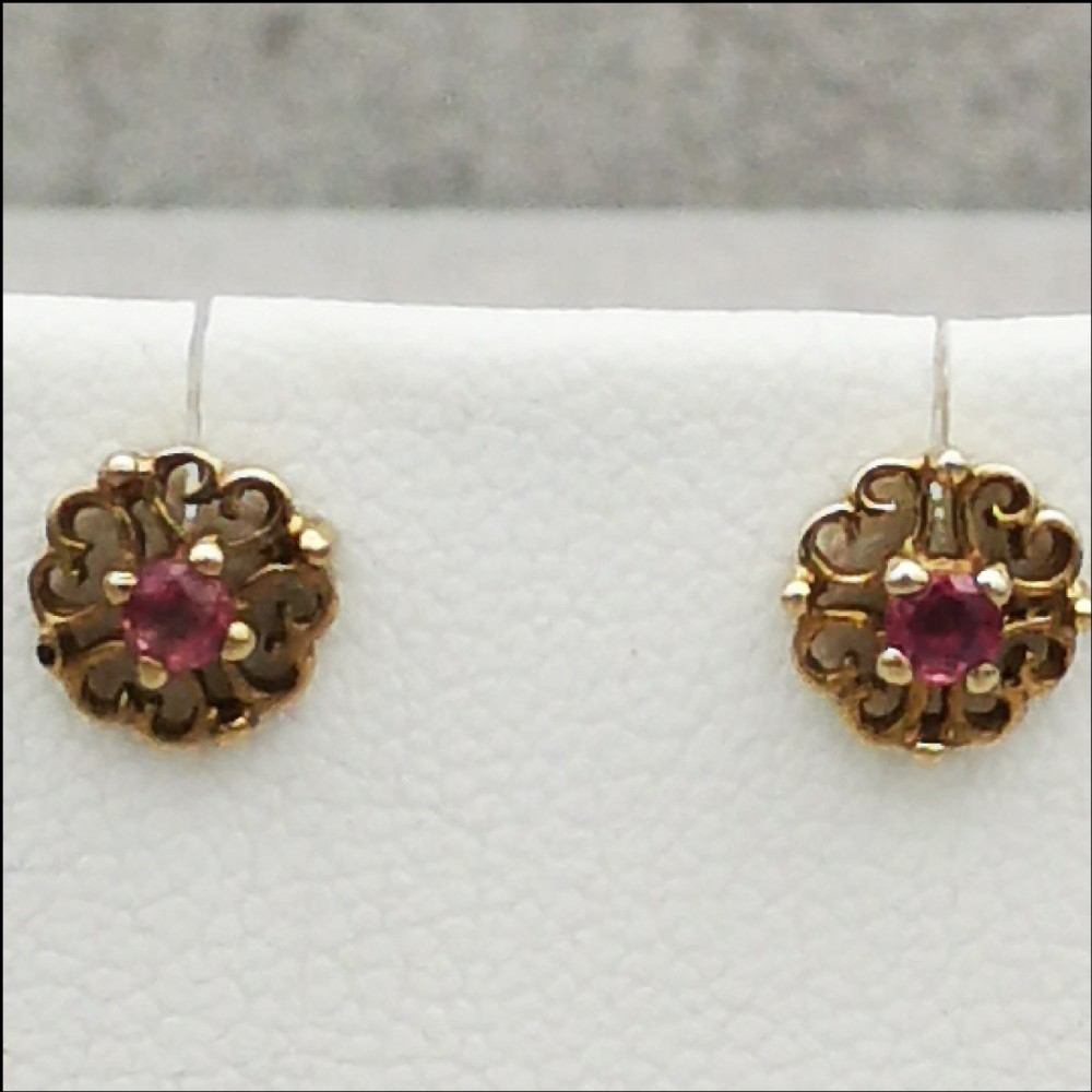 9ct Gold Ruby Stud Earrings