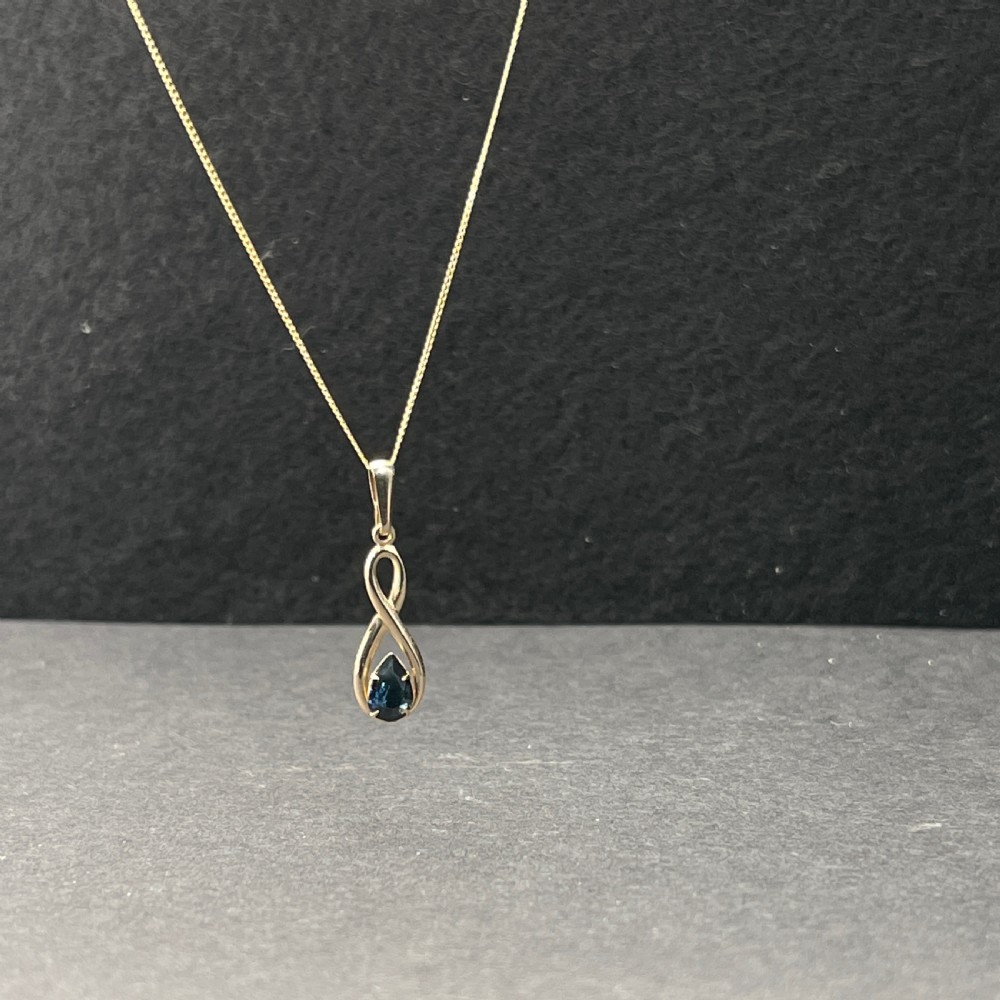 9ct Gold Sapphire Pendant Necklace View V