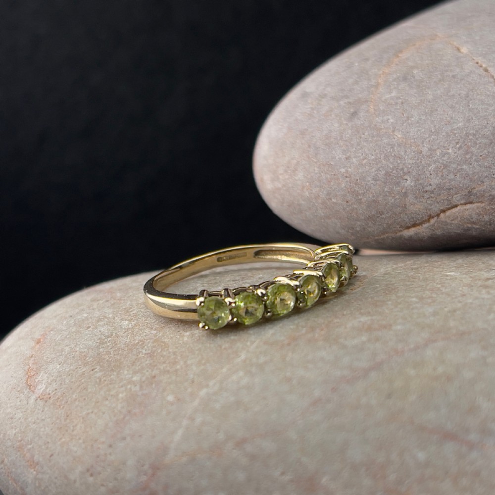 9ct Gold Peridot Half Eternity Ring View V
