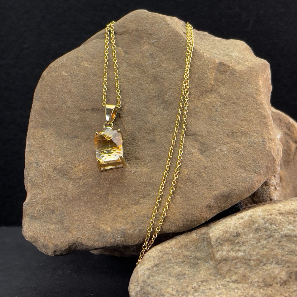9ct Gold Diamond & Citrine Pendant Necklace
 View IV
