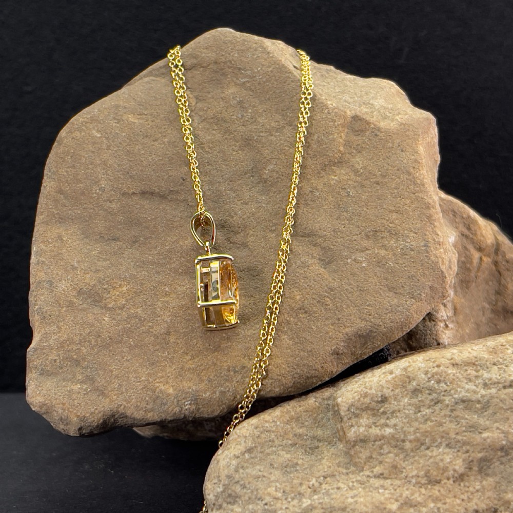 9ct Gold Diamond & Citrine Pendant Necklace
 View V