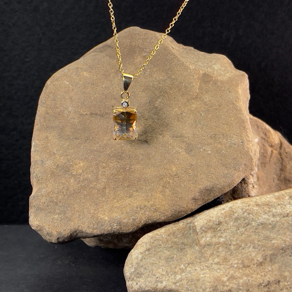 9ct Gold Diamond & Citrine Pendant Necklace
 View VI