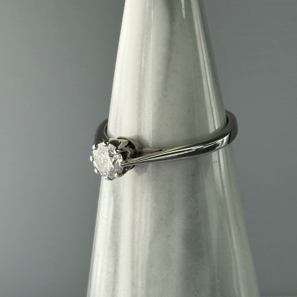 18ct White Gold Diamond Solitaire (0.40ct) Ring View IX