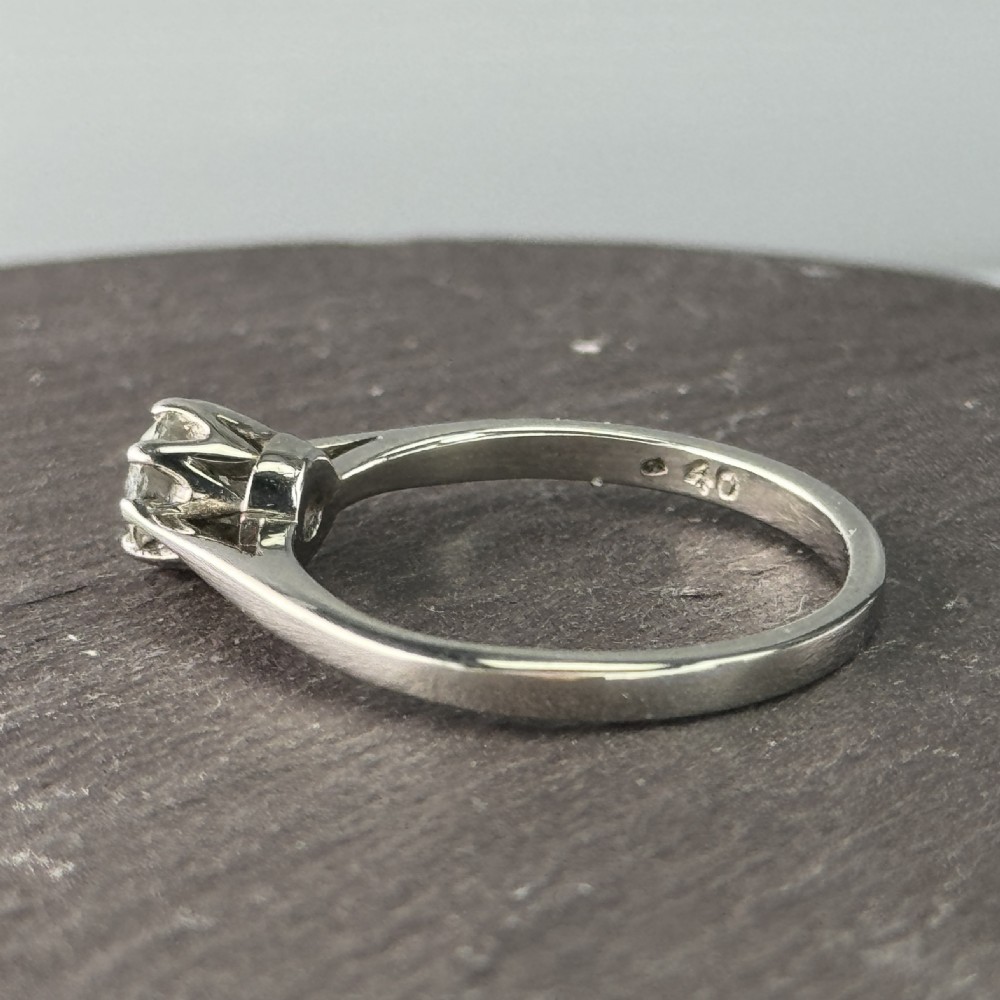 18ct White Gold Diamond Solitaire (0.40ct) Ring View XIX