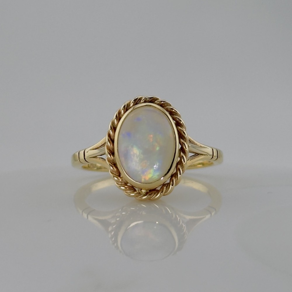 9ct Gold Opal Solitaire Ring