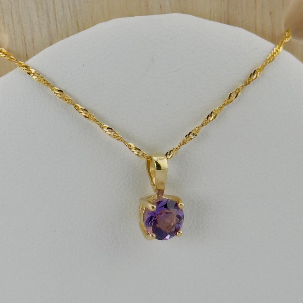9ct Gold Amethyst Pendant Necklace View VI