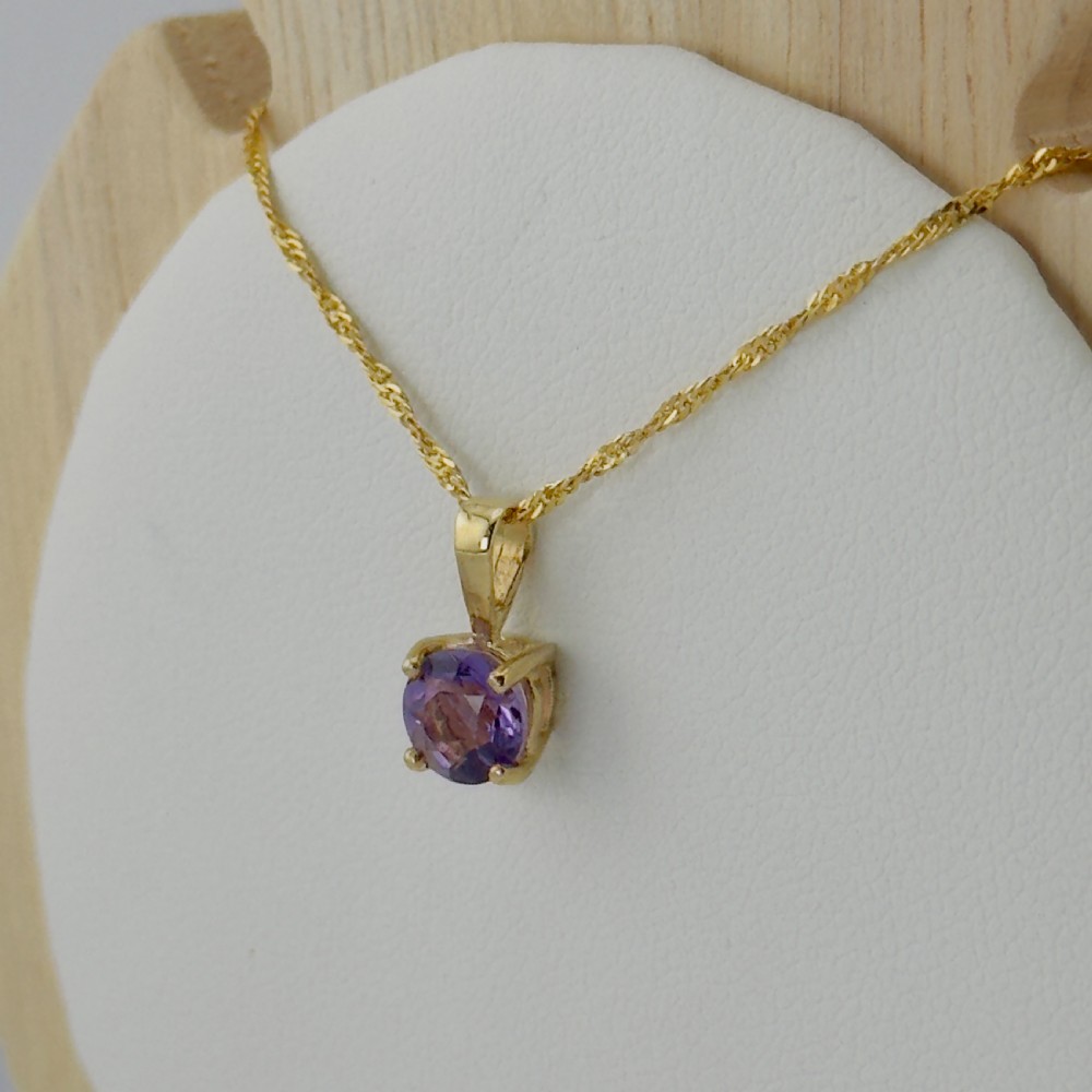 9ct Gold Amethyst Pendant Necklace View VII