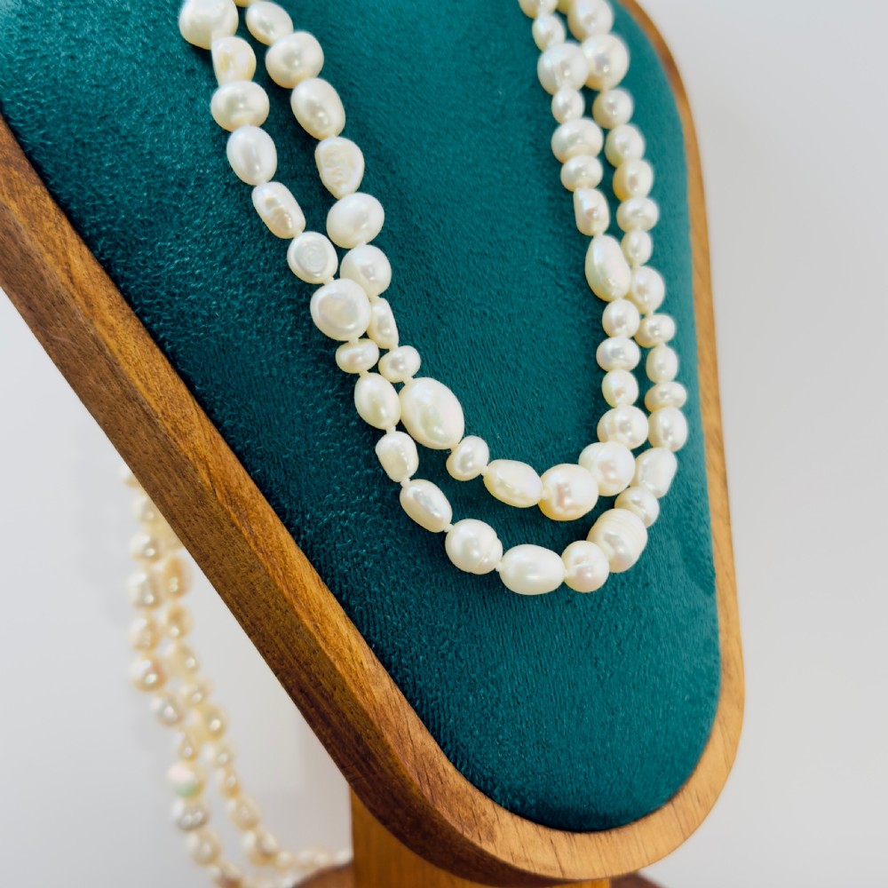 Baroque Pearl Long Flapper Necklace View V