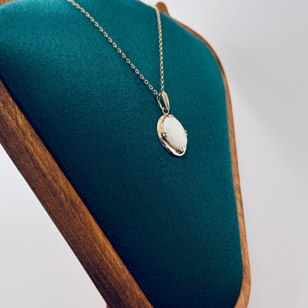 9ct Gold Large Opal Pendant Necklace View IX