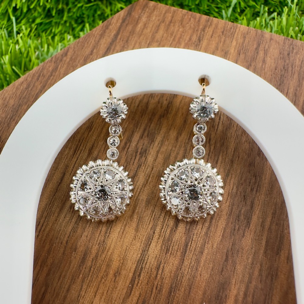 9ct Gold Victorian Paste Stone Lever Back Earrings View II