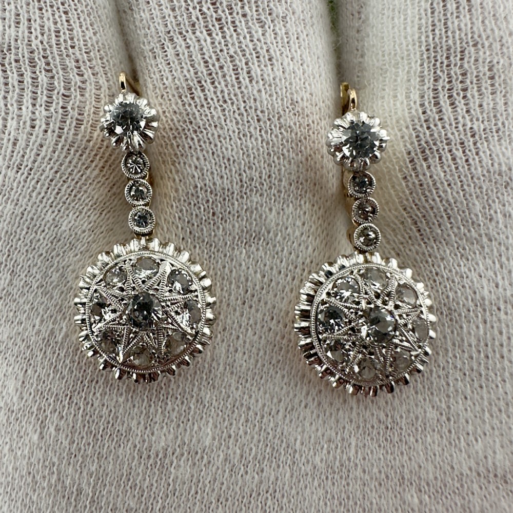 9ct Gold Victorian Paste Stone Lever Back Earrings View VII
