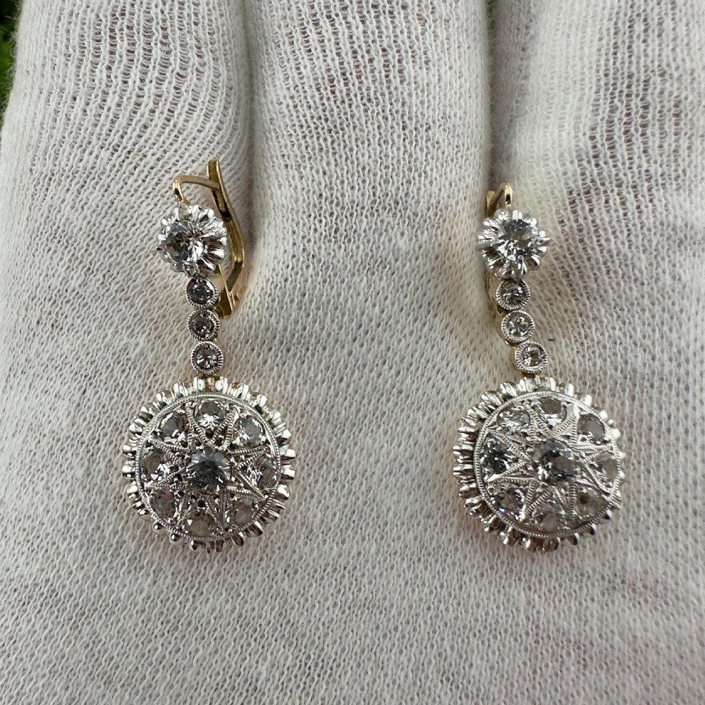 9ct Gold Victorian Paste Stone Lever Back Earrings View XI
