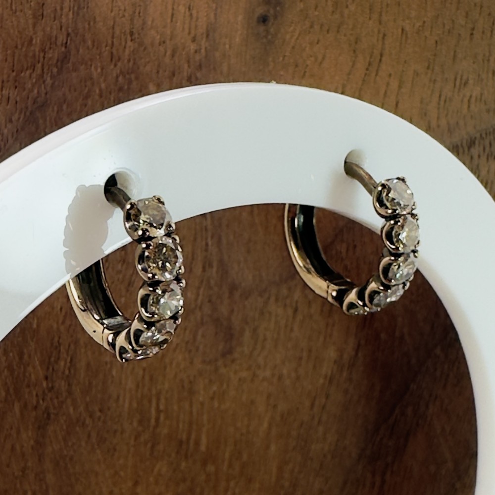 18ct Chocolate Gold with Fancy Champagne Diamond (1.00ct) Hoop Earrings