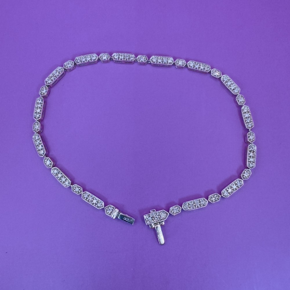9ct White Gold Diamond (0.75ct) Tennis Bracelet