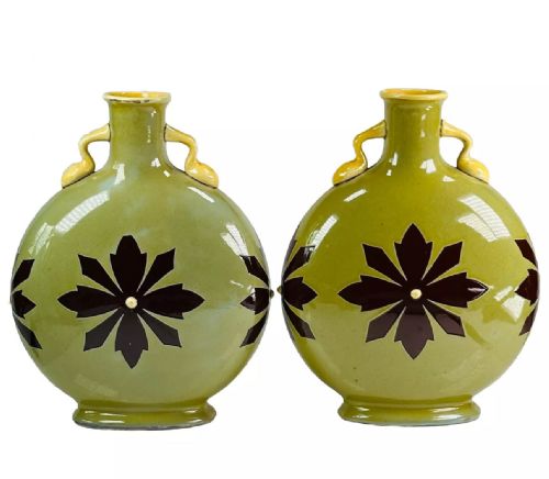 Arts Crafts Moonflask vases h23cm Circa 1880s  