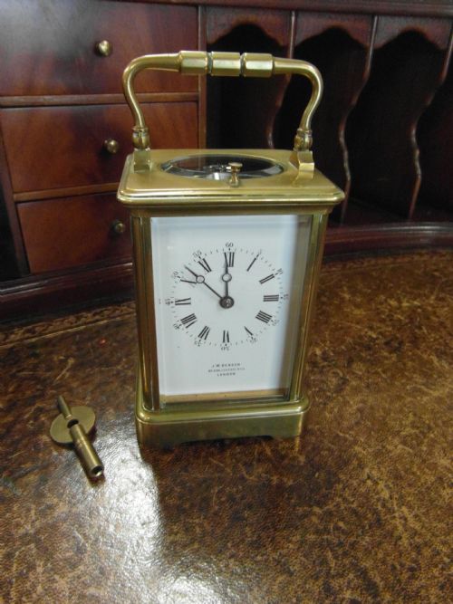 striking repeating french carriage clock j w benson - CATEGORY: ANTIQUE CLOCKS - DATED 1890