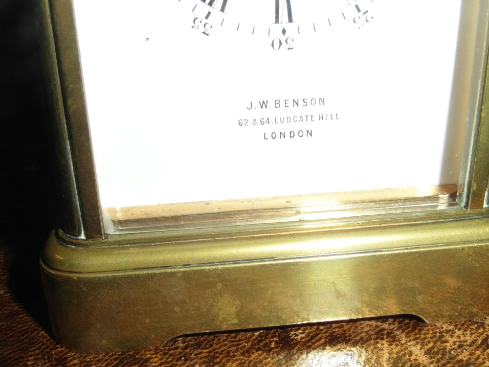 Striking Repeating French Carriage Clock J W Benson View II