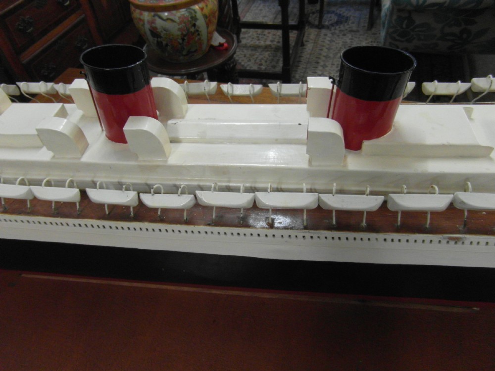 Queen Mary Cunard White Star Line Working Model Ship  View III