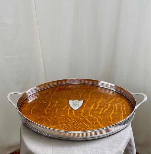 19th century oak gallery tray
