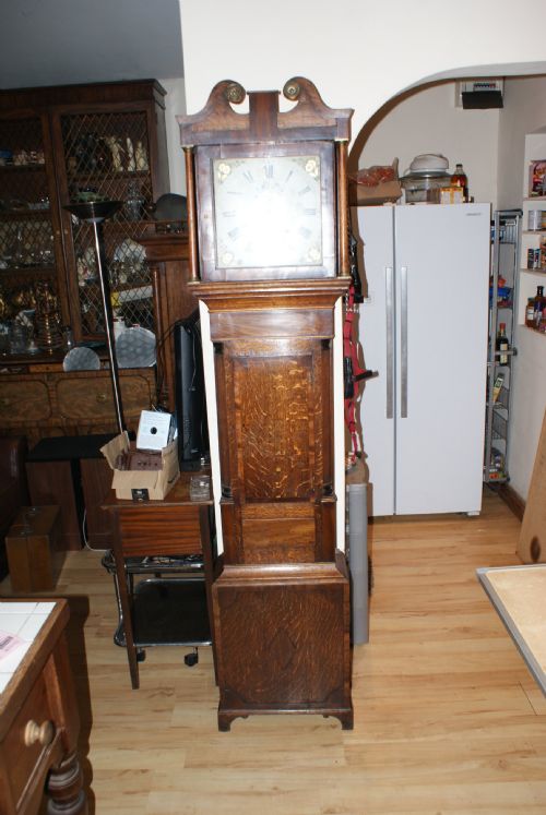 Grandfather Clock 30 Hour Oak Cased John Wilson Nuneaton