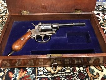 Boxed Pin Fire Revolver Military Officers Personal Revolver