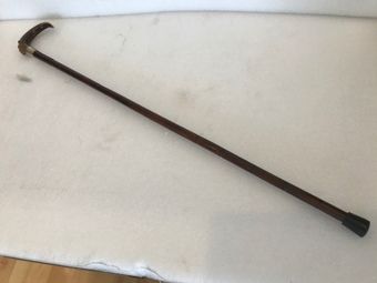 Gentleman’s Walking Stick Sword Stick Silver Mount Dated 1908 Birmingham