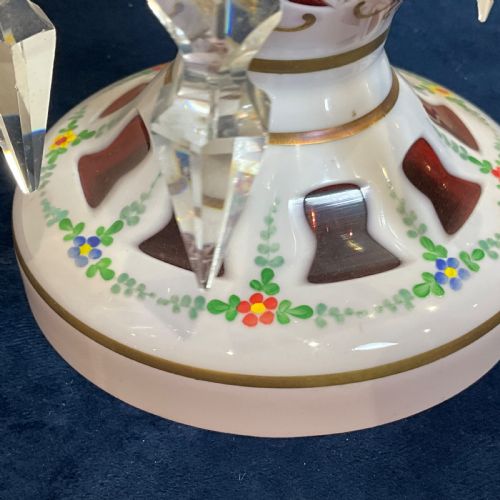 LUSTRES OVERLAY CRANBERRY PAINTED GLASS - ADDITIONAL PHOTO 6