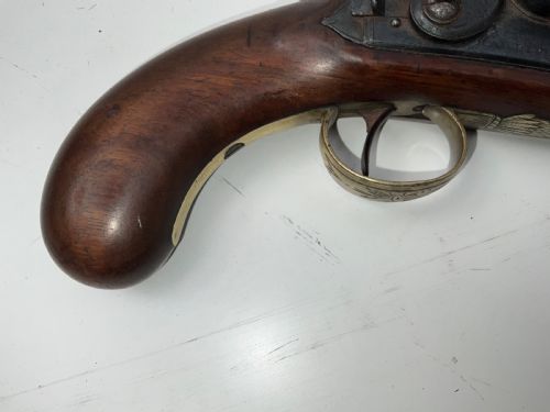 A RARE FLINTLOCK OVERCOAT PISTOL FOR AN INSPECTOR OF MAIL COACHES - ADDITIONAL PHOTO 1