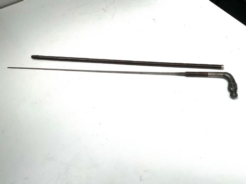 THE FINEST GENTLEMANS WALKING STICK SWORD STICK WITH SILVER HORSES HEAD HANDLE - ADDITIONAL PHOTO 9