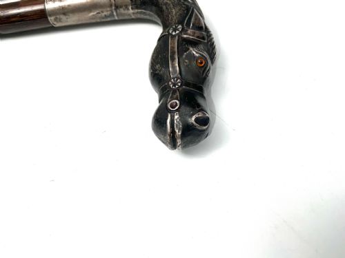 THE FINEST GENTLEMANS WALKING STICK SWORD STICK WITH SILVER HORSES HEAD HANDLE - ADDITIONAL PHOTO 10
