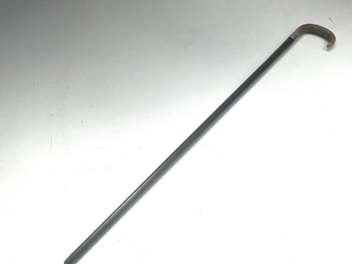 HORN HANDLED GENTLEMANS WALKING STICK SWORD STICK WITH SILVER COLLAR - ADDITIONAL PHOTO 1