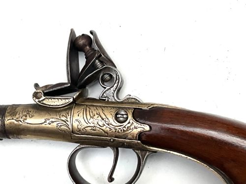 AN 18TH CENTURY FLINTLOCK QUEEN ANNETYPE GREATCOAT PISTOL BY I PARR LONDON - ADDITIONAL PHOTO 1