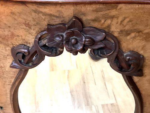 CREDENZA BURR WALNUT MARBLE TOPPED CIRCA 1850 - ADDITIONAL PHOTO 4