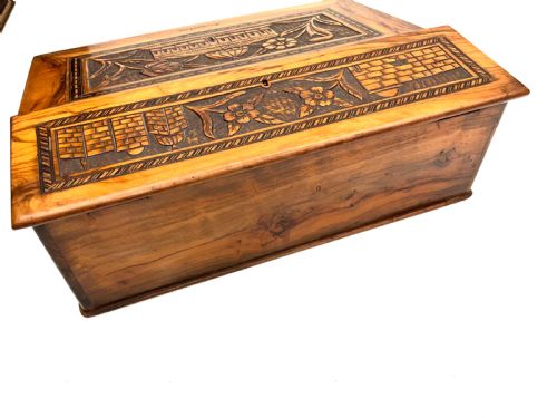 TEMPLE MOUNT CARVED OLIVE WOOD WRITING SLOPE - ADDITIONAL PHOTO 11