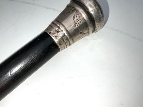 GENTLEMANS SILVER TOPPED WALKING STICK SWORD STICK - ADDITIONAL PHOTO 12