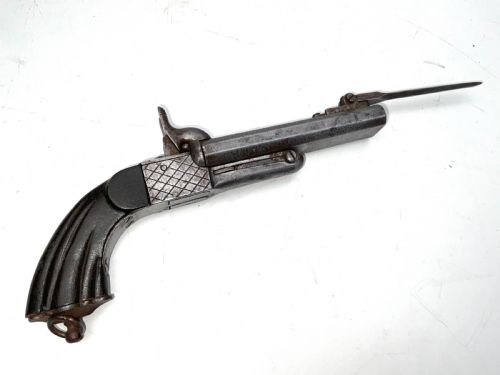 PINFIRE 9 MM DOUBLE BARRELS PISTOL FOLDAWAY BAYONET - ADDITIONAL PHOTO 6