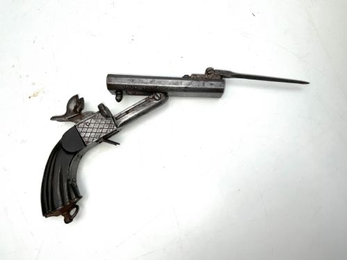 PINFIRE 9 MM DOUBLE BARRELS PISTOL FOLDAWAY BAYONET - ADDITIONAL PHOTO 11