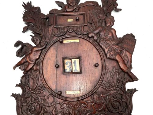 CALENDAR OAK CARVED 18TH CENTURY - ADDITIONAL PHOTO 3