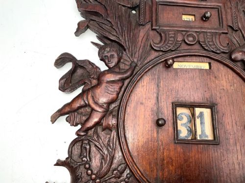 CALENDAR OAK CARVED 18TH CENTURY - ADDITIONAL PHOTO 7