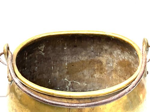 GEORGIAN HEAVY AND LARGE BRASS PAN FOR DISPLAY - ADDITIONAL PHOTO 3