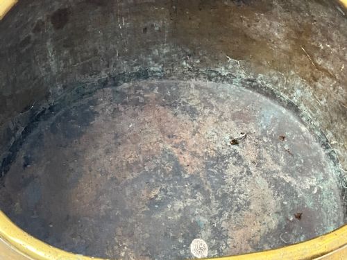 GEORGIAN HEAVY AND LARGE BRASS PAN FOR DISPLAY - ADDITIONAL PHOTO 5